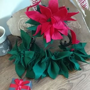 Felt Holly Garland & Poinsettia Decor